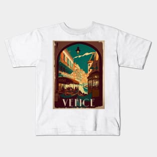 Venice Canal Vintage Travel Art Poster Kids T-Shirt